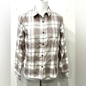 EUC LL Bean Womens Long Sleeve Casual Plaid Top Blouse Shirt Size XS